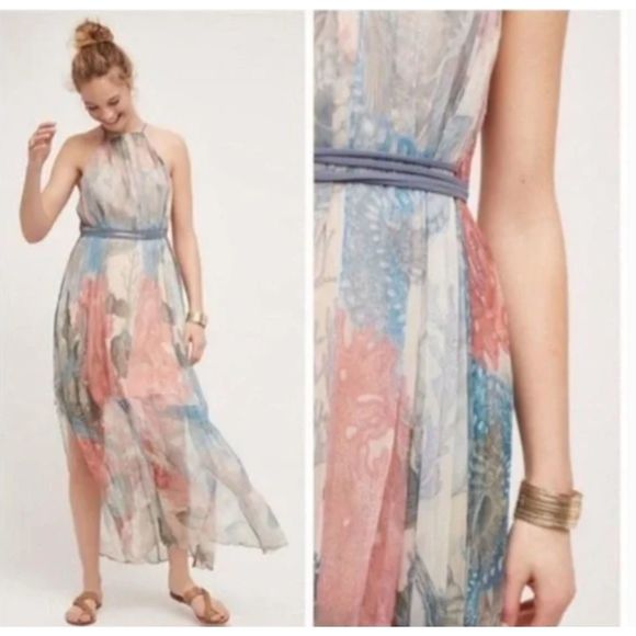 Anthropologie Moulinette Soeurs Sea Star Starfish Maxi Dress Sheer XS - Picture 14 of 14